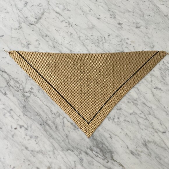 Extra Large Vintage Gold Mesh Bib Scarf Necklace by Whiting & Davis - Picture 2 of 7